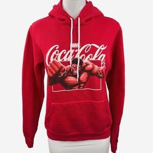Red Marvel Hulk Coca Cola Hoodie New